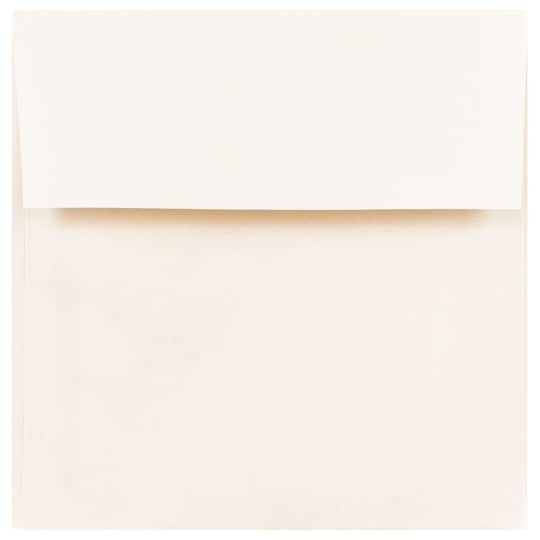 JAM Paper 6.5" x 6.5" Natural White Square Invitation Envelopes